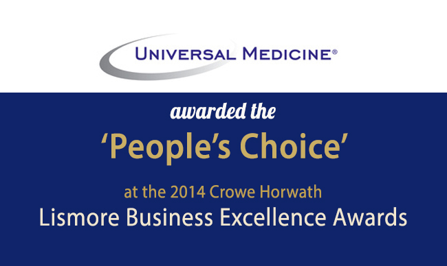 Lismore People's Choice Award Business Excellence Universal Medicine